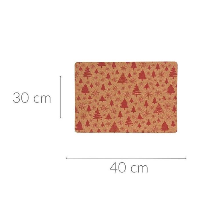 Home Styling Collection, mata korkowa, świąteczny wzór, 40-30 cm
