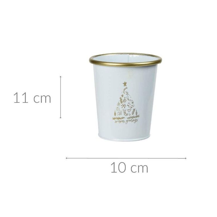 Home Styling Collection, metalowe wiaderko świąteczne, białe