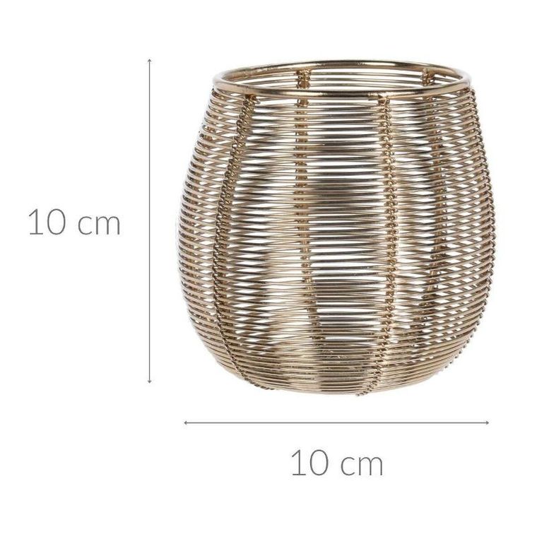 Home Styling Collection, metalowy świecznik na tealight, złoty