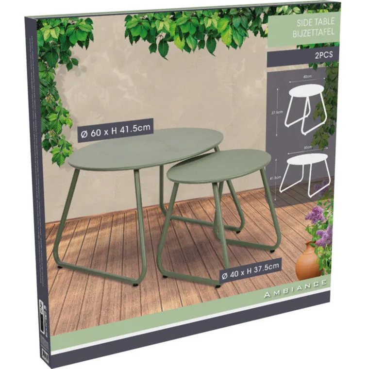 Home Styling Collection, Metalowych, zestaw stolików kawowych metalowych, średnica 40 cm, średnica 60 cm