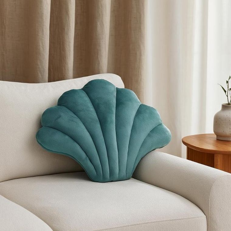 Home Styling Collection, Morni, poduszka ozdobna w kształcie muszli, 43-33 cm