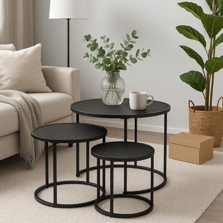 Home Styling Collection, Movo, zestaw stolików kawowych okrągłych, 3 sztuki