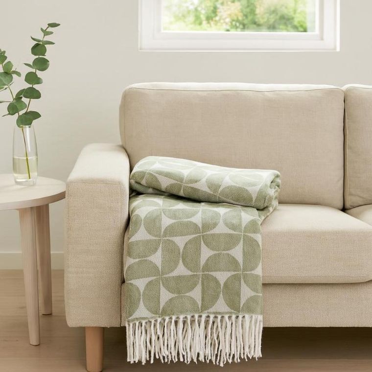 Home Styling Collection, Myk, koc żakardowy z frędzlami, 130-160 cm