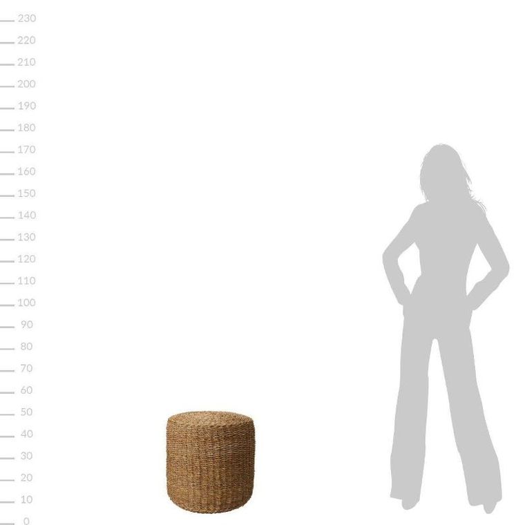 Home Styling Collection, okrągła pufa z trawy morskiej, średnica 40 cm