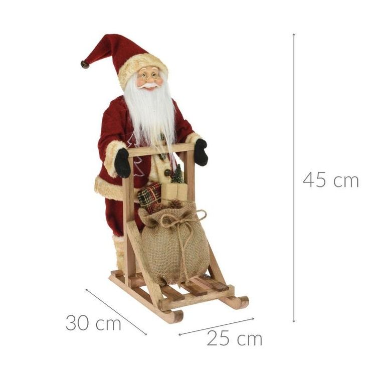 Home Styling Collection, ozdoba bożonarodzeniowa, Święty Mikołaj na sankach