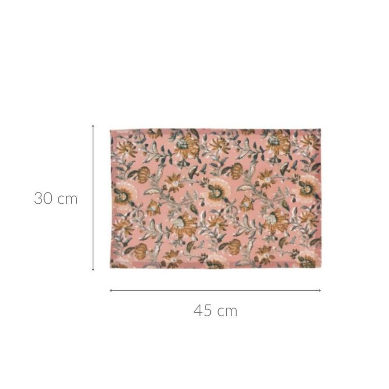Home Styling Collection, podkładka pod talerz, bawełniana w kwiaty, 45-30 cm