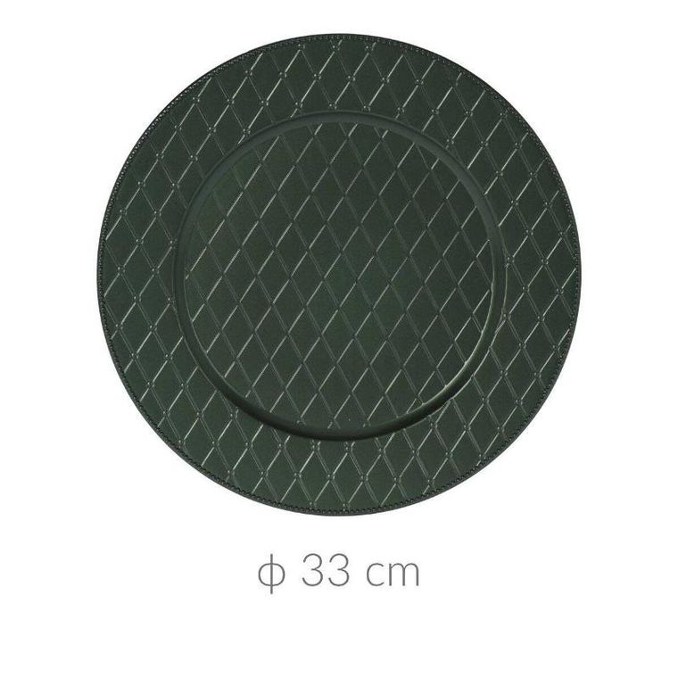 Home Styling Collection, podstawka dekoracyjna pod talerz, Ø 33 cm, zielony