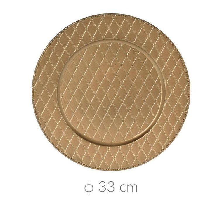 Home Styling Collection, podstawka dekoracyjna pod talerz, Ø 33 cm, złoty mat