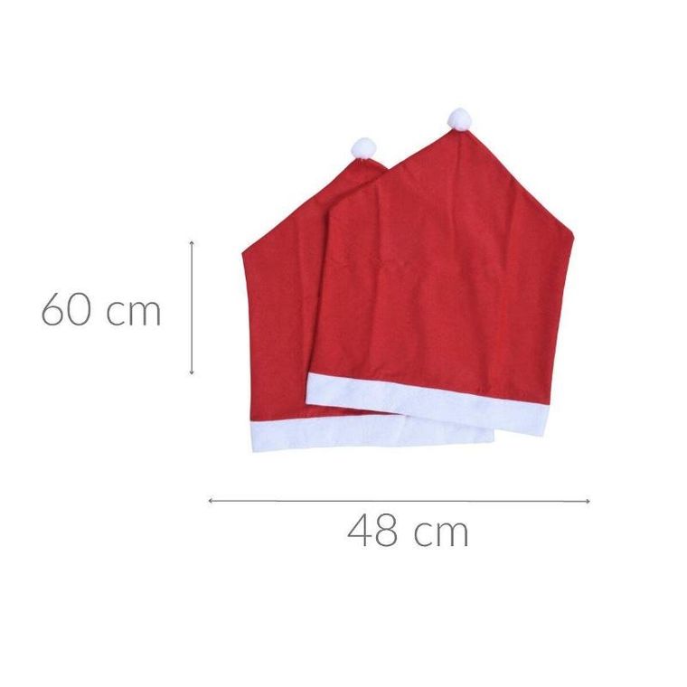 Home Styling Collection, pokrowiec na krzesło, czapka Mikołaja, 60 cm, 2 szt.
