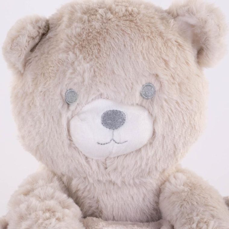 Home Styling Collection, polarowy koc z maskotką, beżowy, 75-100 cm