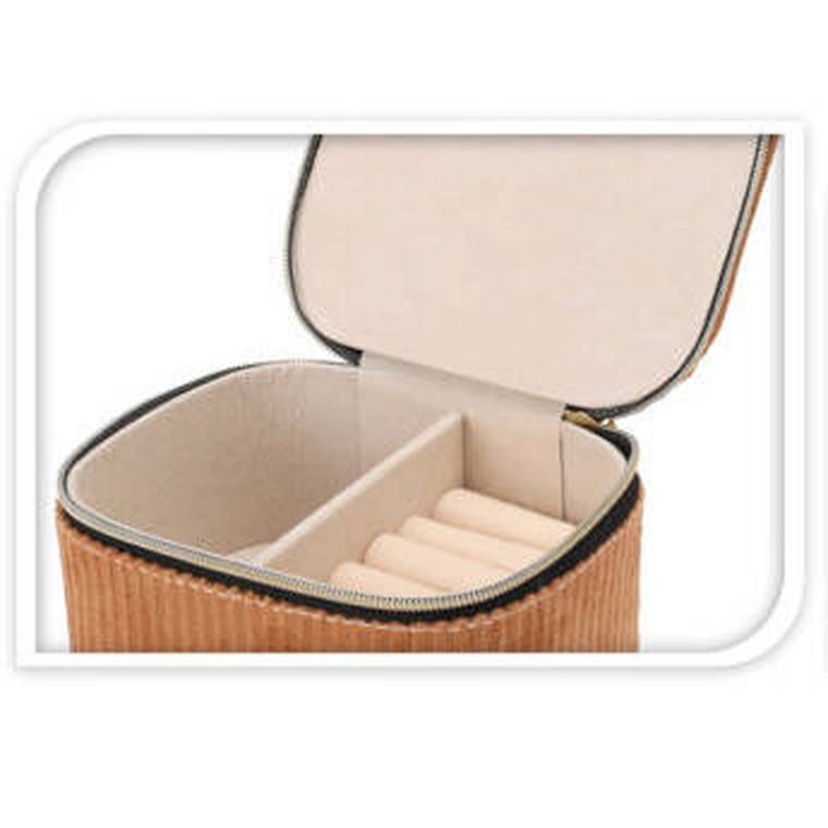 Home Styling Collection, pudełko na biżuterię, sztruks, 11.5-9.5-6 cm