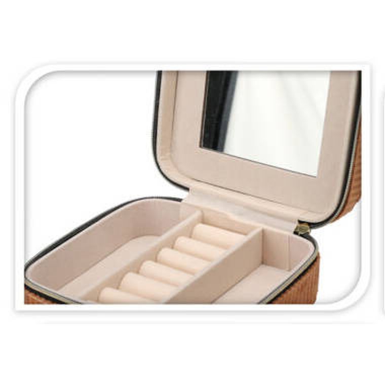 Home Styling Collection, pudełko na biżuterię, sztruks, 12-12-5 cm