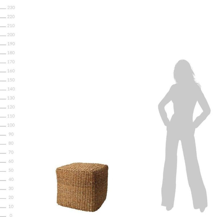 Home Styling Collection, pufa z trawy morskiej, 40-40-38 cm