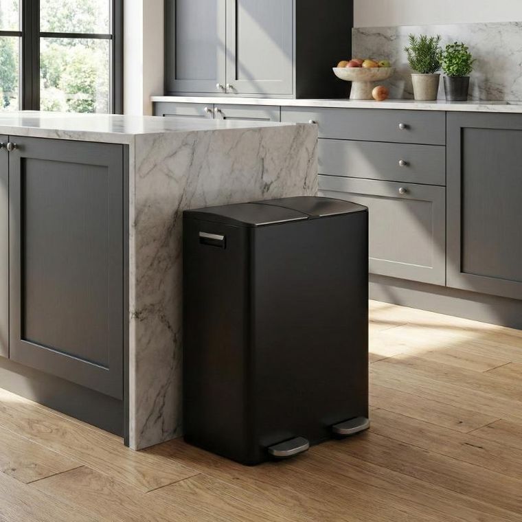 Home Styling Collection, Sector, dwukomorowy kosz na śmieci z pedałem, 2-30l