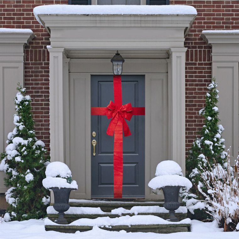 Home Styling Collection, świąteczna dekoracja na drzwi, kokarda, 33-42 cm