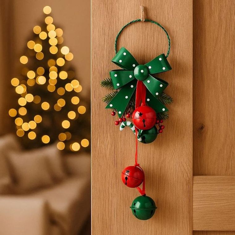 Home Styling Collection, świąteczna dekoracja z metalowymi dzwoneczkami, 29 cm