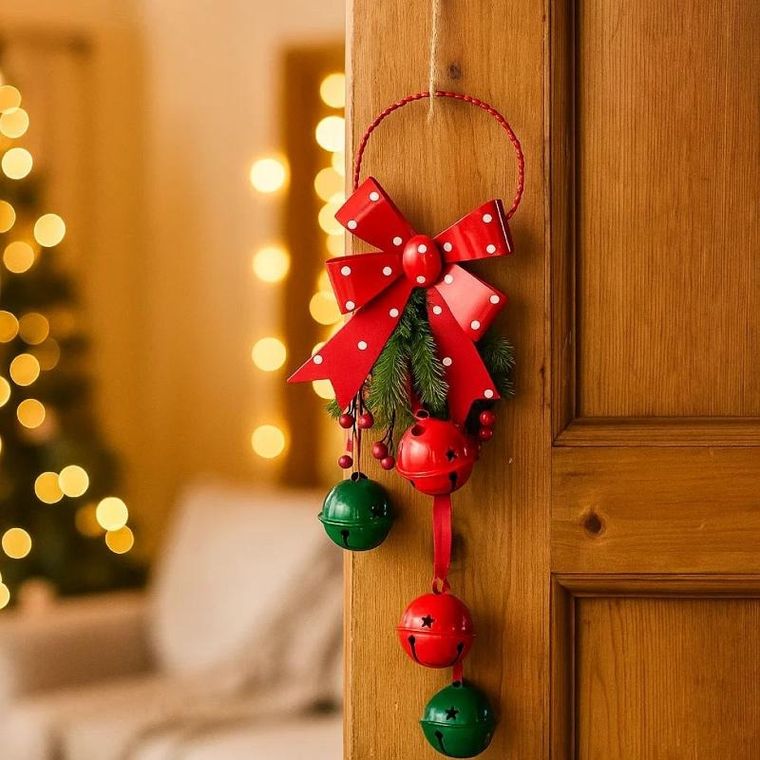 Home Styling Collection, świąteczna dekoracja z metalowymi dzwoneczkami, 29 cm