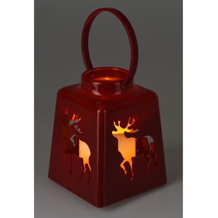 Home Styling Collection, świąteczny lampion ze świecą LED, 14 cm