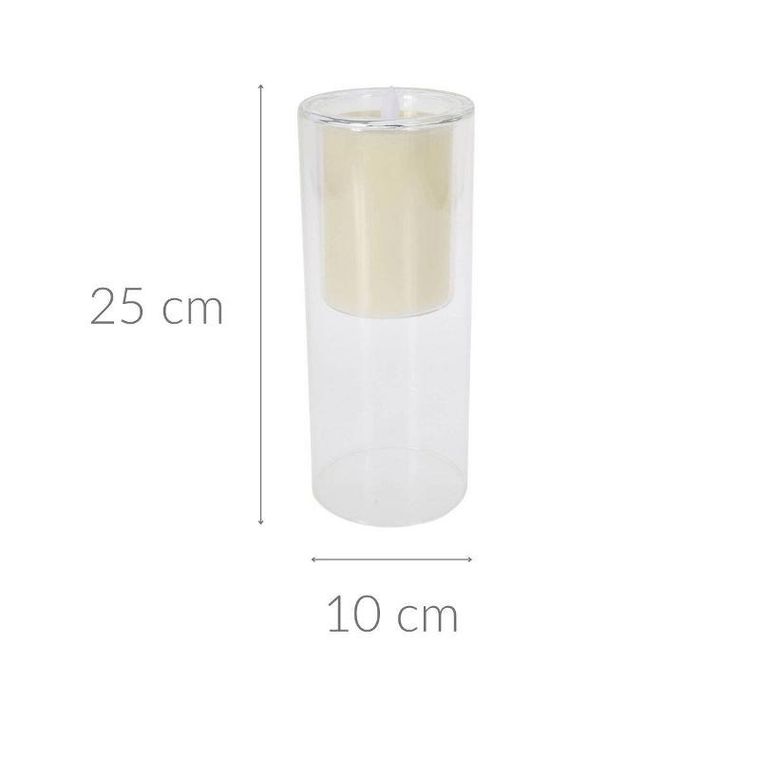 Home Styling Collection, świeca led w szkle, biała