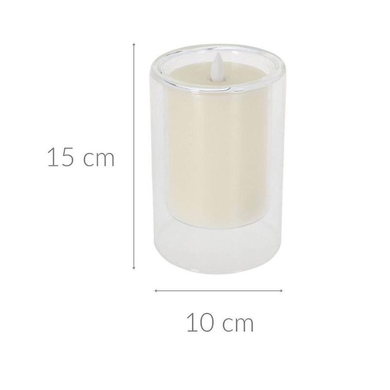 Home Styling Collection, świeca led w szkle, biała