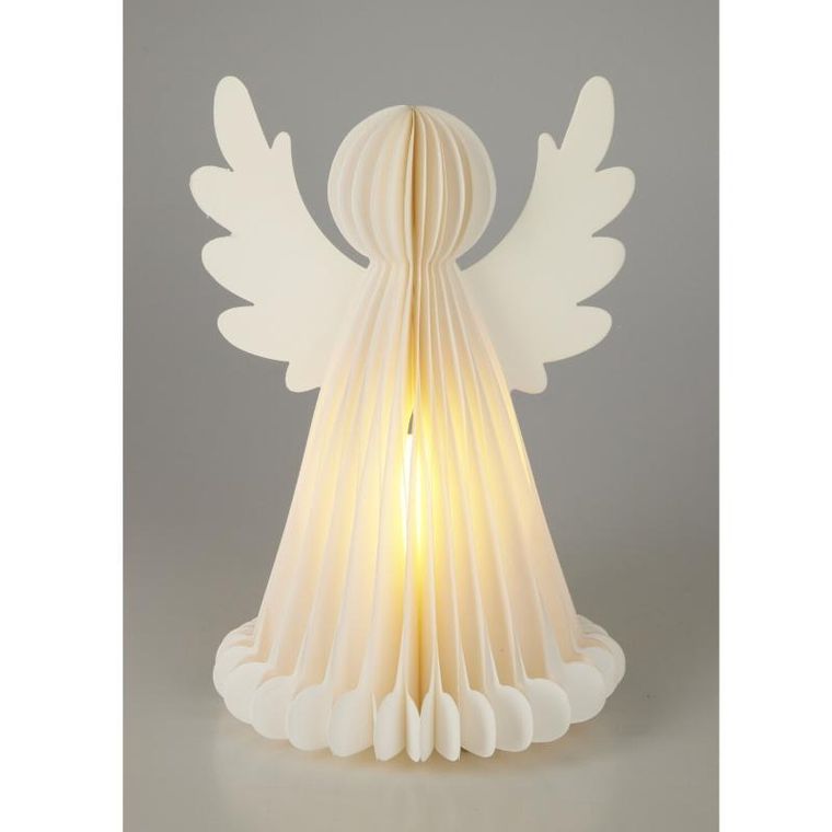 Home Styling Collection, świecąca dekoracja świąteczna, papierowy anioł z 6 LED