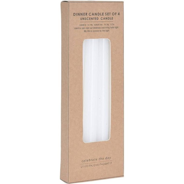 Home Styling Collection, świece stożkowe, 4 szt., białe
