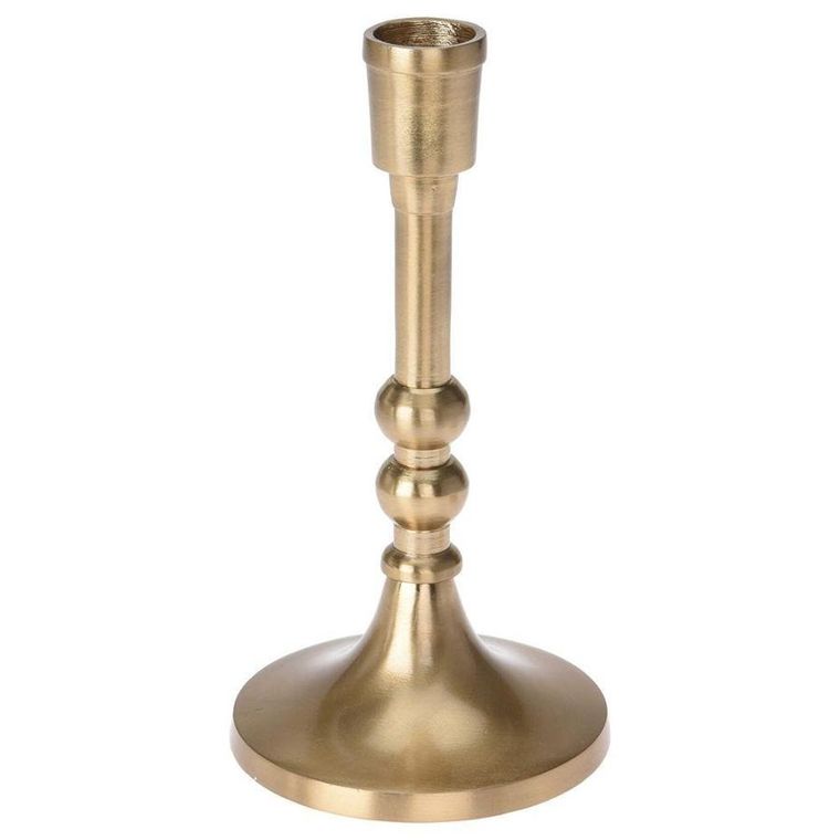 Home Styling Collection, świecznik aluminiowy, złoty, 17 cm