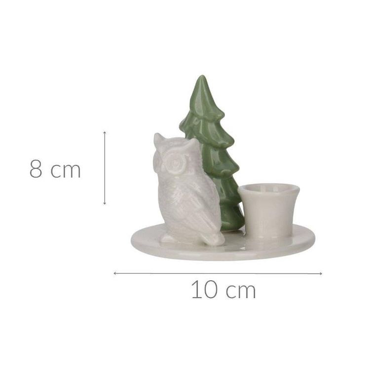 Home Styling Collection, świecznik ceramiczny z choinką, 8 cm