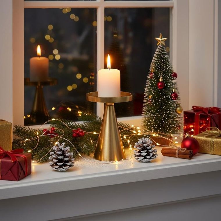 Home Styling Collection, świecznik dekoracyjny, złoty, 13 cm