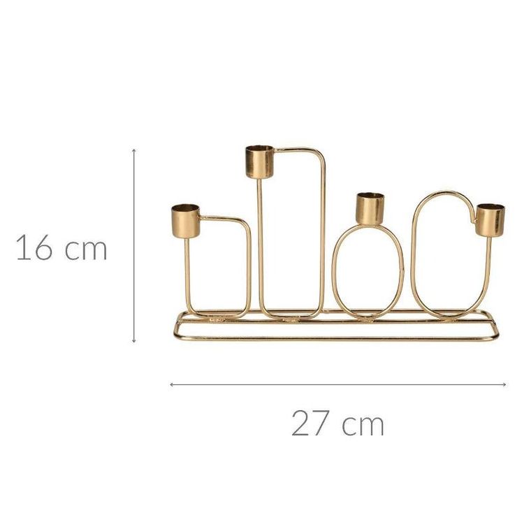 Home Styling Collection, świecznik w geometryczne wzory, 27-16 cm