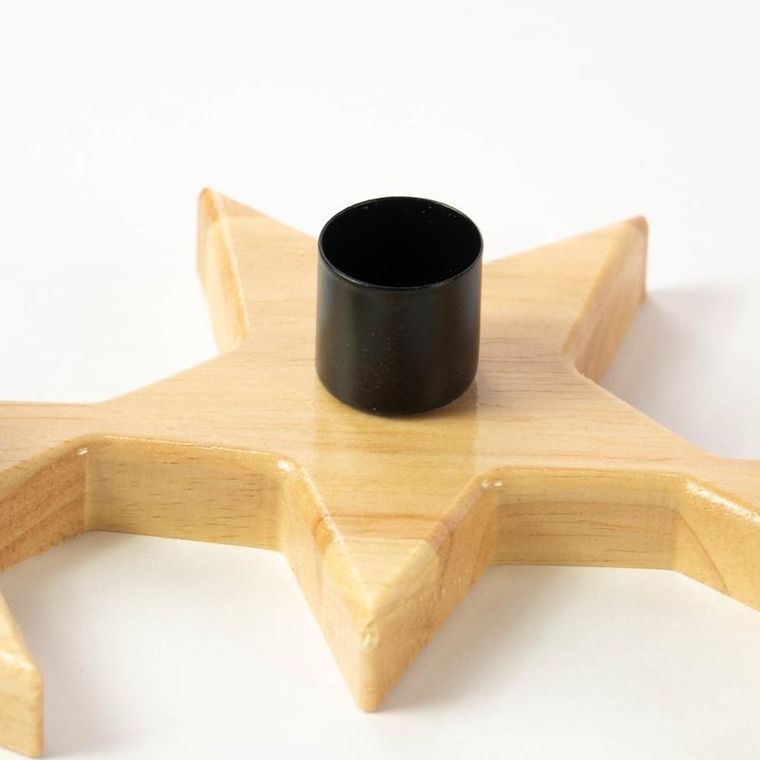 Home Styling Collection, świecznik w kształcie gwiazdek, drewno kauczukowe