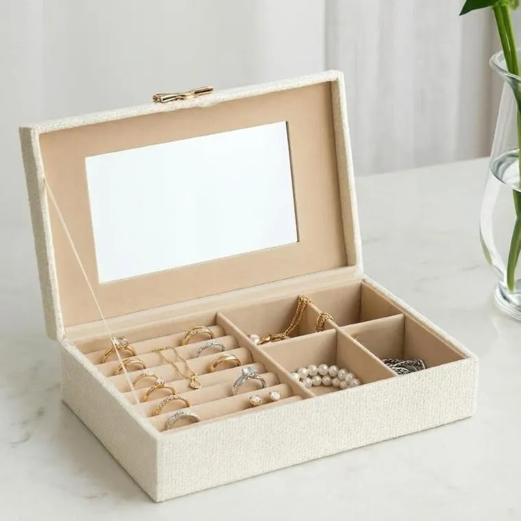 Home Styling Collection, szkatułka na biżuterię z kokardą, 25-7,5-15,5 cm