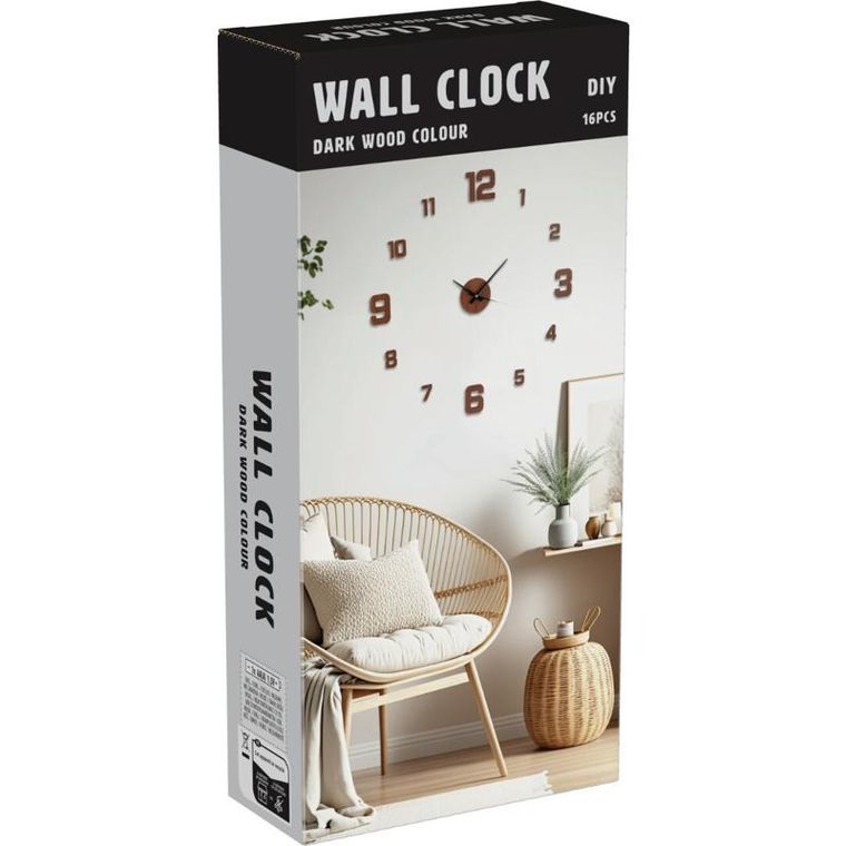 Home Styling Collection, Teti, zegar ścienny 3D, do przyklejania