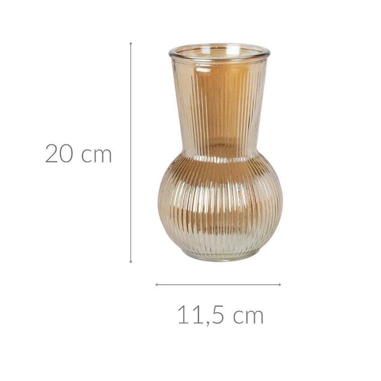 Home Styling, Collection, wazon szklany ryflowany, 20 cm