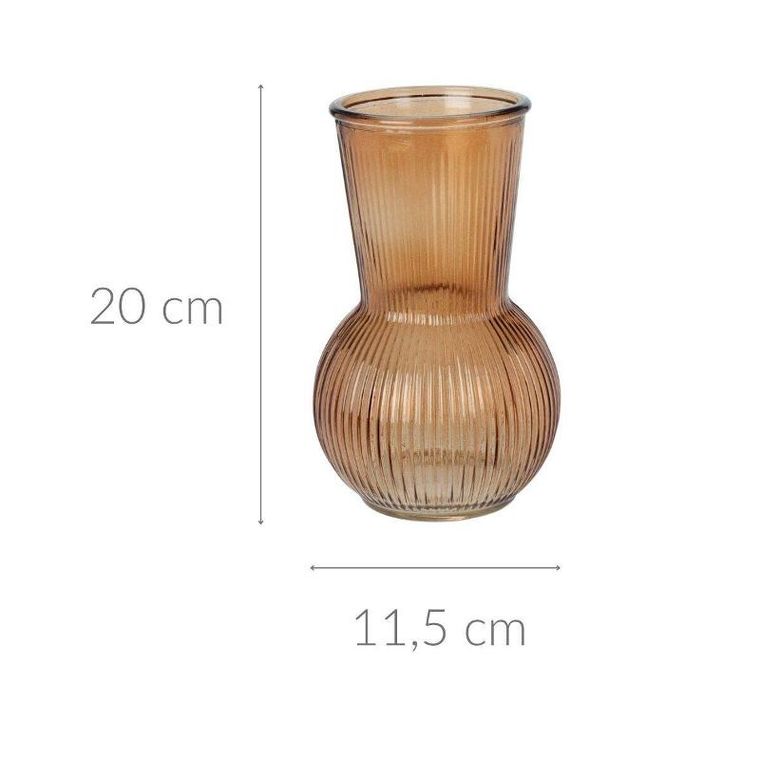 Home Styling, Collection, wazon szklany ryftowany, 20 cm