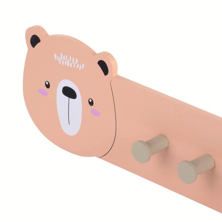 Home Styling Collection, wieszak z MDF, miś, 47-14.5 cm