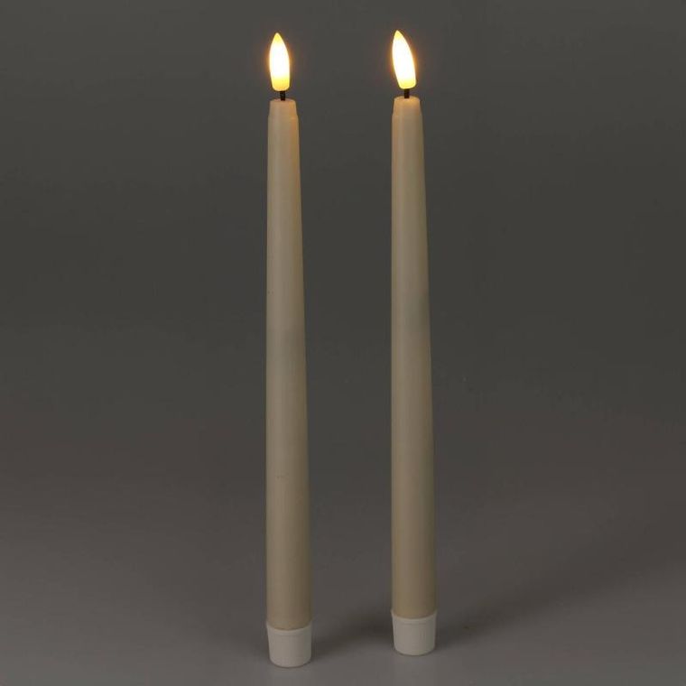 Home Styling Collection, woskowane świece stołowe z led, 27 cm