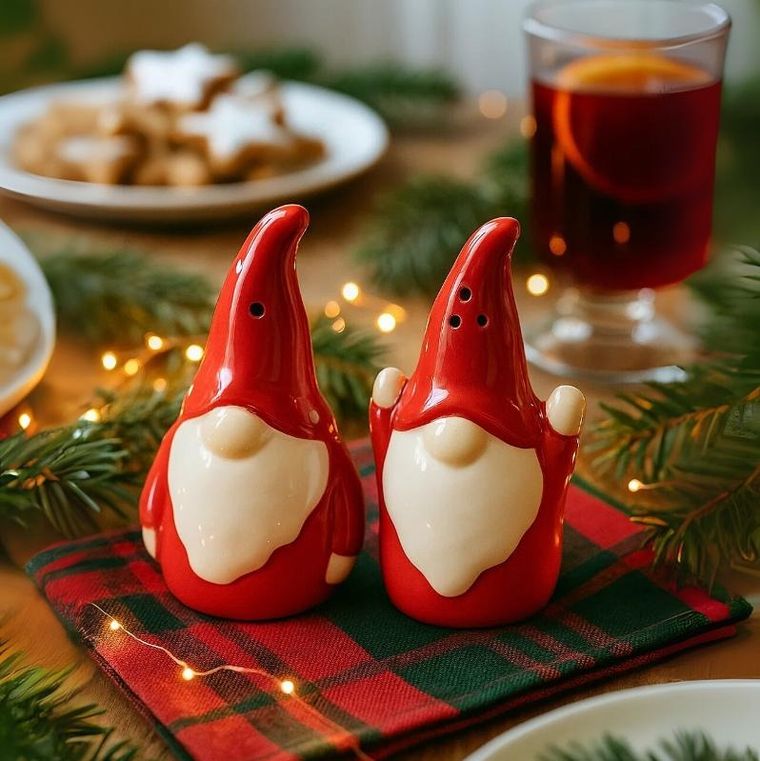 Home Styling Collection, Yulora, solniczka i pieprzniczka, cermiczne gnomy