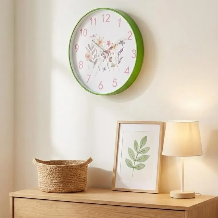 Home Styling Collection, zegar ścienny, kwiatowy, 30 cm