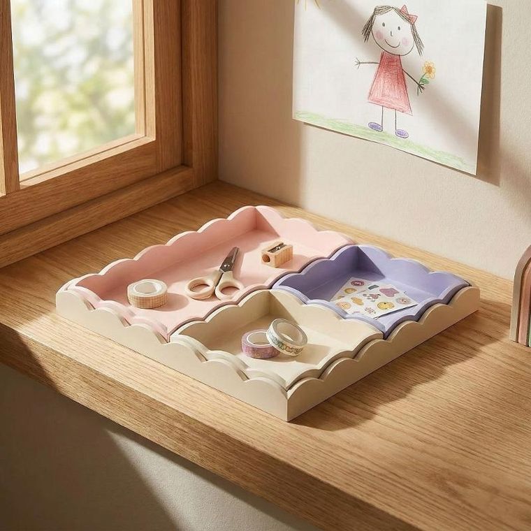 Home Styling Collection, zestaw 4 drewnianych tac, 30-30-3 cm