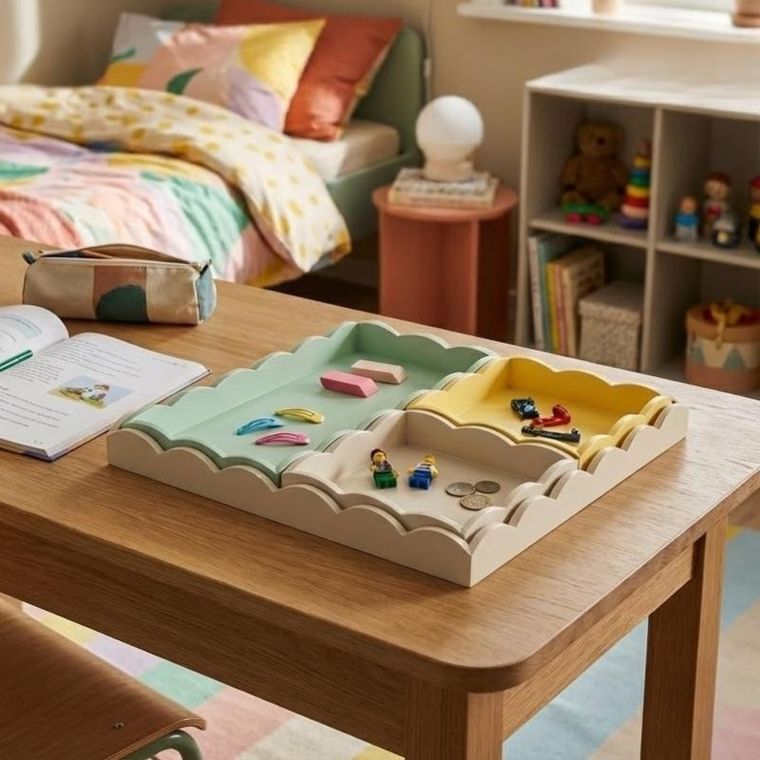 Home Styling Collection, zestaw 4 tac, drewnianych, 30-30-3 cm