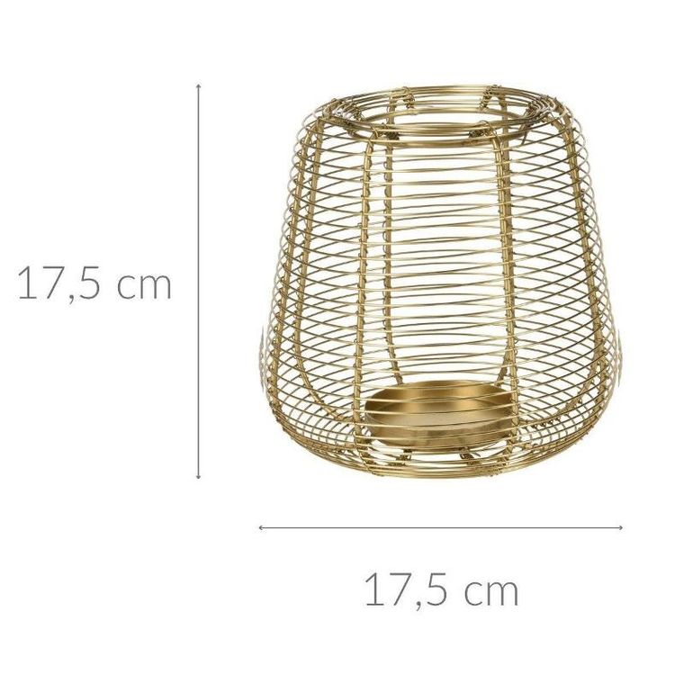 Home Styling Collection, złoty lampion na świeczkę, metal