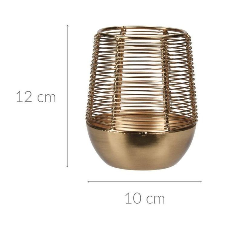 Home Styling Collection, złoty lampion na świeczkę, metalowy
