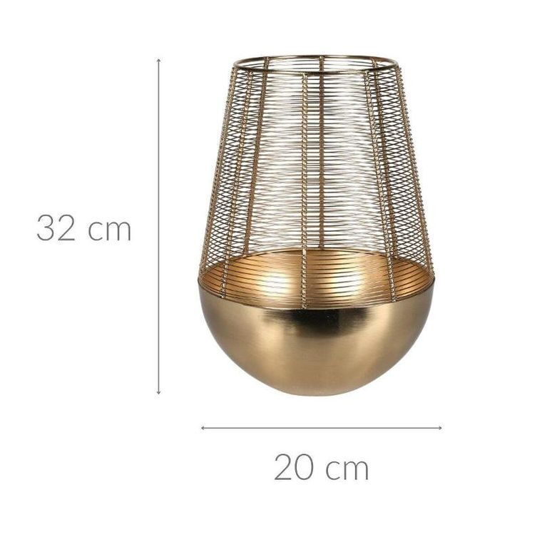 Home Styling Collection, złoty lampion na świeczkę, metalowy