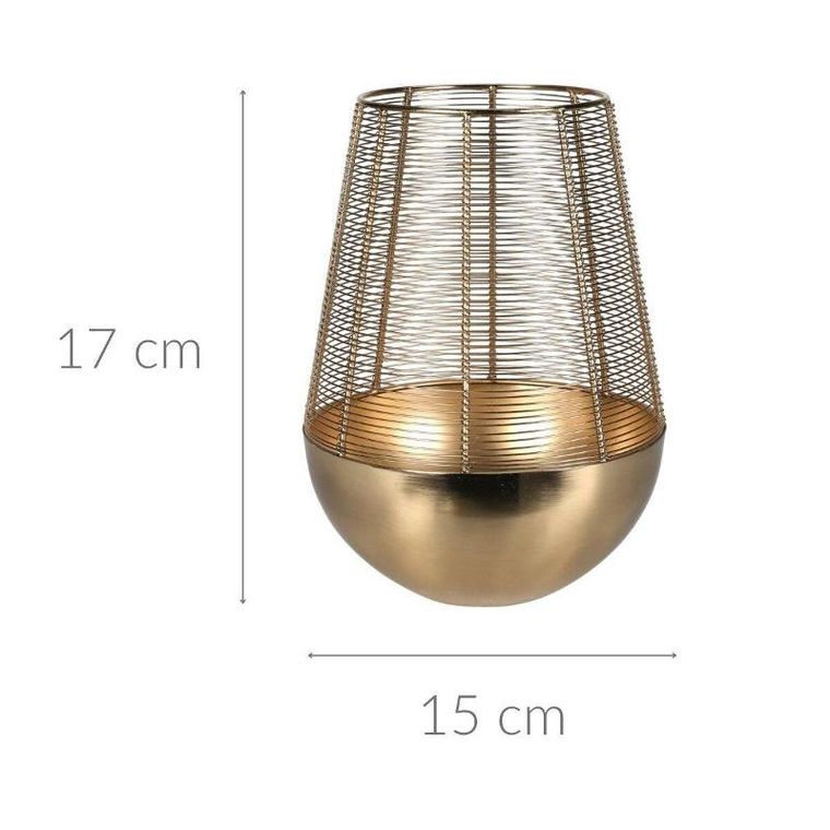 Home Styling Collection, złoty lampion na świeczkę, metalowy
