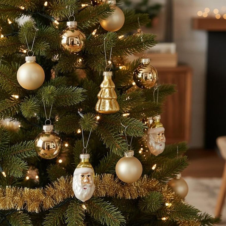 Home Styling Decoration, bombki choinkowe, nietłukące, złote, 3/5 cm, 9 szt.