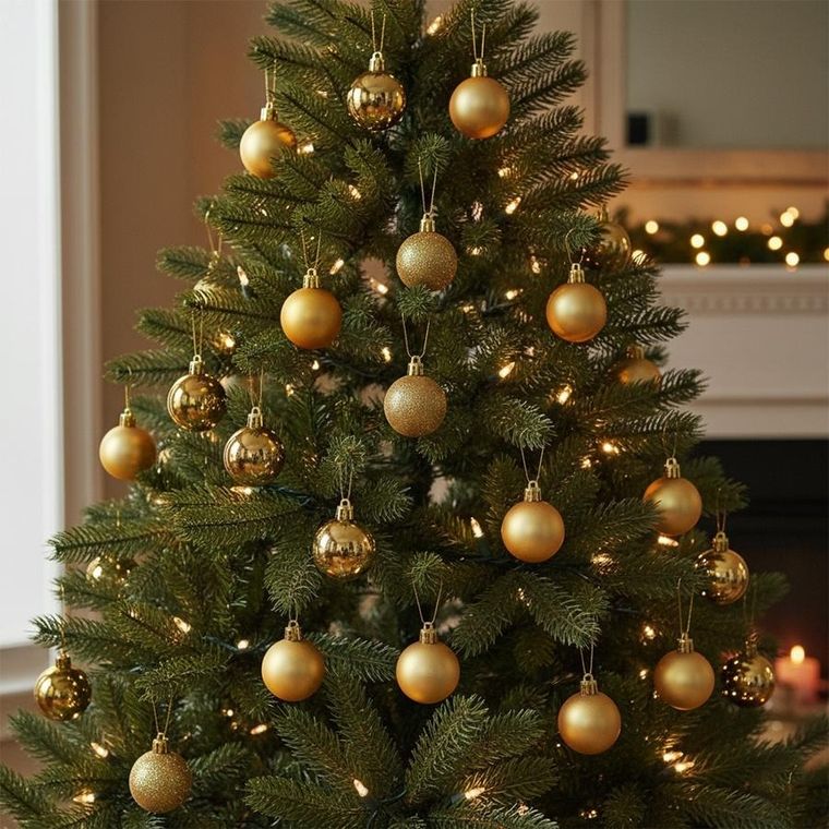 Home Styling Decoration, bombki choinkowe, nietłukące, złote, 4 cm, 20 szt.