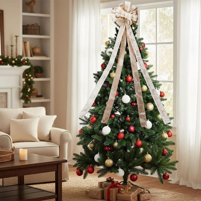 Home Styling Decoration, kokarda dekoracyjna na choinkę, złota, 130-33 cm