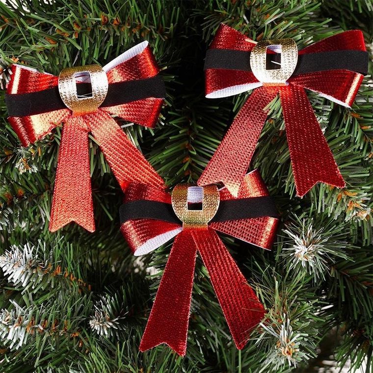 Home Styling Decoration, kokarda dekoracyjna świąteczna, 10-10 cm, 3 szt.