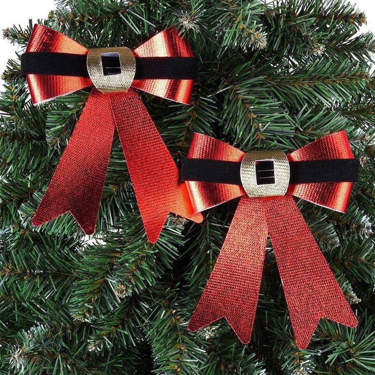 Home Styling Decoration, kokarda dekoracyjna świąteczna, 15-17 cm, 2 szt.